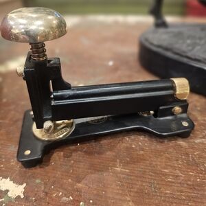 Vintage Black and Gold Stapler.. From SPAIN..beautifully made...